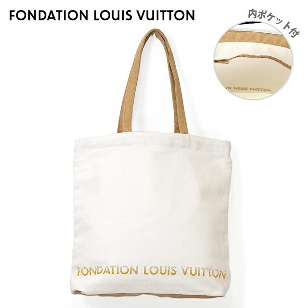 Louis Vuitton Tote Bag Museum Interior Pocket Canvas Fondation Gold